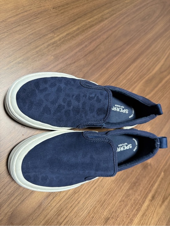 Sperry Shoes - Women Sperry Navy Slip-On Loafers with Cream Sole Size 8